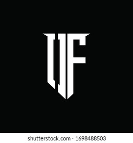 OF logo monogram with emblem shield style design template