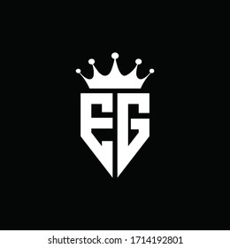 EG logo monogram emblem style with crown shape design template