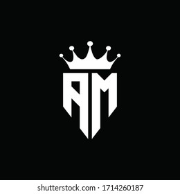 Logo Monogram Emblem Style Crown Shape Stock Vector (Royalty Free ...