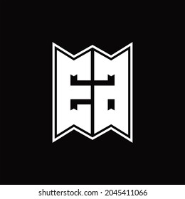 EG Logo-Monogramm mit Design-Vorlage für Embleme auf schwarzem Hintergrund