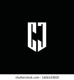 logo monogram with emblem style isolated on black background