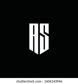 AS logo monogram with emblem style isolated on black background