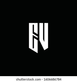 logo monogram with emblem style isolated on black background