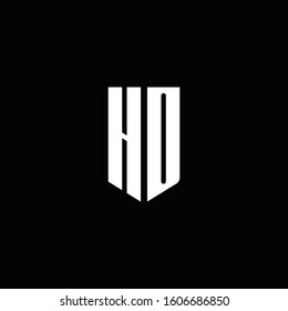 logo monogram with emblem style isolated on black background