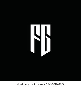logo monogram with emblem style isolated on black background