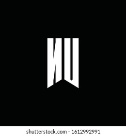 logo monogram with emblem style isolated on black background
