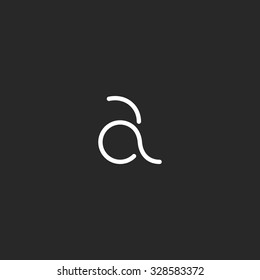 A logo monogram first letter of alphabet , black and white mockup thin line design element for business card