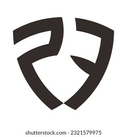 LOGO MONOGRAM FONT "P" AND "F" SHIELD SHAPE