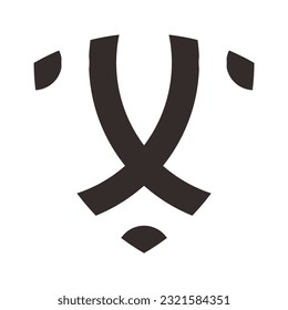 FORMA DE ESCUDO DE LA FUENTE DE LOGO MONOGRAM "X"