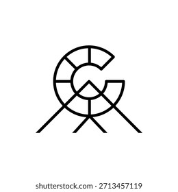 the logo is the monogram G and A. Unique and elegant.