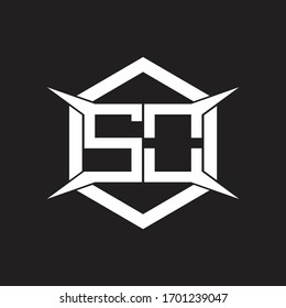 SO Logo monogram with hexagon and four taper shape design template