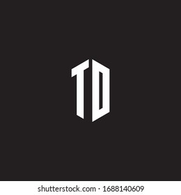 TO Logo monogram with hexagon shape style design template isolated on black background