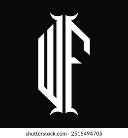 Escudo del hexágono del monograma del logotipo con la Plantilla del diseño de la forma del cuerno