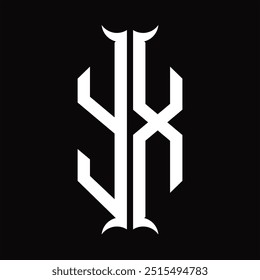 Logo Monogramm Hexagon Schild mit Horn Form Design-Vorlage