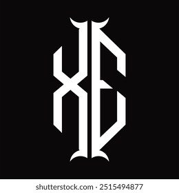 Escudo del hexágono del monograma del logotipo con la Plantilla del diseño de la forma del cuerno