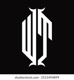 Logo monogram hexagon shield with horn shape design template