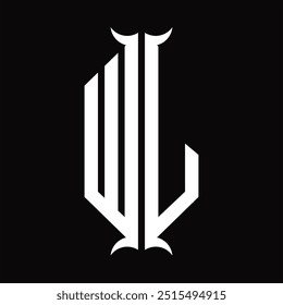 Logo monogram hexagon shield with horn shape design template
