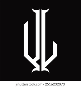 Escudo del hexágono del monograma del logotipo con la Plantilla del diseño de la forma del cuerno