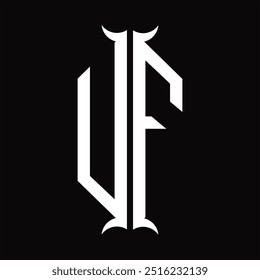 Escudo del hexágono del monograma del logotipo con la Plantilla del diseño de la forma del cuerno