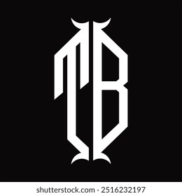 Logo Monogramm Hexagon Schild mit Horn Form Design-Vorlage