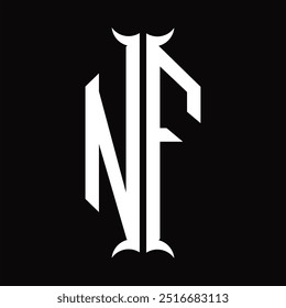 Escudo del hexágono del monograma del logotipo con la Plantilla del diseño de la forma del cuerno