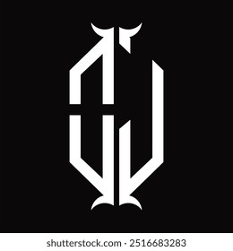 Logo monogram hexagon shield with horn shape design template