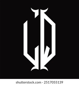 Logo monogram hexagon shield with horn shape design template