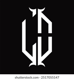 Logo monogram hexagon shield with horn shape design template