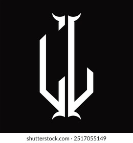 Escudo del hexágono del monograma del logotipo con la Plantilla del diseño de la forma del cuerno