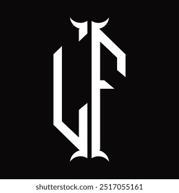 Escudo del hexágono del monograma del logotipo con la Plantilla del diseño de la forma del cuerno