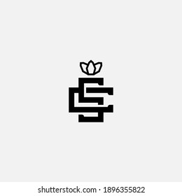 Icono de monograma Letra CS o diseño único SC.