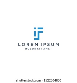 IF Logo Monogram Icon Vector Symbol Template