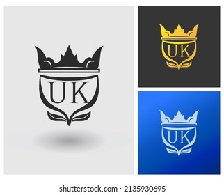 Logo monogram initial UK, vector design idea