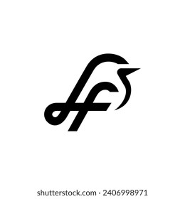 The logo is the monogram L and F. Or bird, unique an elegant.