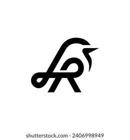 The logo is the monogram L and R. Or bird, unique an elegant.
