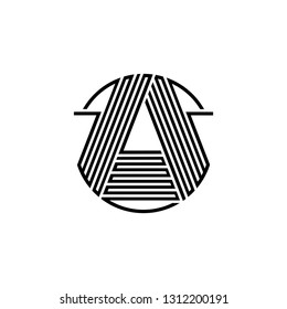 Logo Monogram Letter A Abstract Logo Linear Style