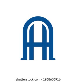 Logo Monogram Letter AH HA