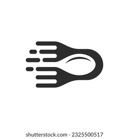 The logo is monogram of the letter D, spoon and fork Delivery, online restaurant.