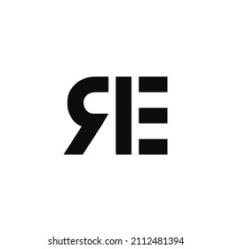 RE Logo Monogram. Letter RE Logo Design Identity. Simple ER Initials for Logo Identity