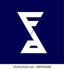 Logo Monogramm Buchstaben F und D. Das Logo ist einzigartig, modern und elegant.