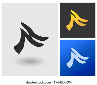 Forma de la letra del logotipo FH, plantilla de botón creativo de aplicación moderna