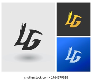 Logo-Monogramm-Buchstaben LG-Form, kreative, moderne App-Button-Vorlage