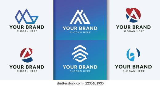 logo monogram letter A to M logo design collection