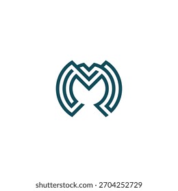 Logo oder Monogramm Buchstabe M M M für Technologieunternehmen