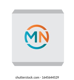 Logo Monogram Letter MN, Concept Letter M + N Simple Design.
