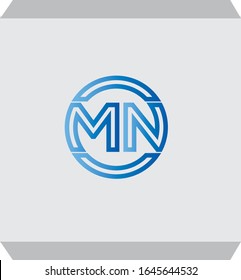 Logo Monogram Letter MN, Concept Letter M + N Simple Design.
