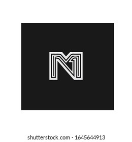 Logo Monogram Letter MN, Concept Letter M + N Simple Design.
out line mn logo.