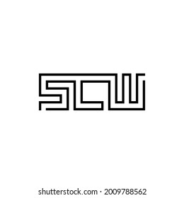 Logo Monogram Letter S C W