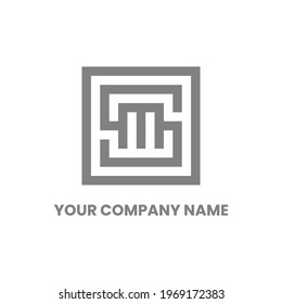 Logo Monogram Letter S M