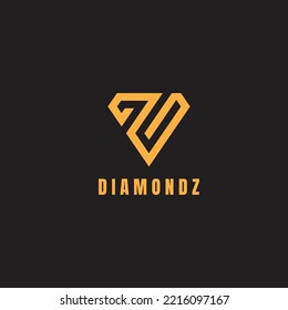 Logo-Monogramm-Buchstabe z Diamantform-Vektorgrafik